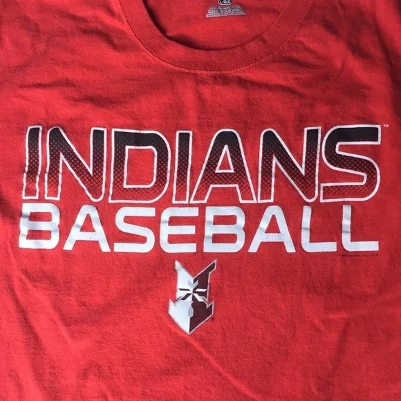 Cleveland Indians T Shirt Mens Large MLB Baseball Red Short Sleeve Adult Genuine - Picture 6 of 12